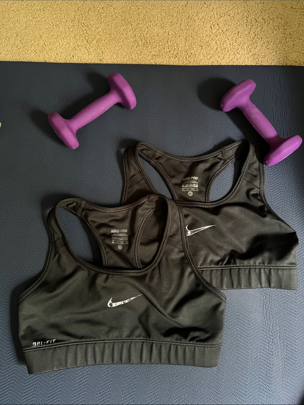 Nike Black Dri-FIT Racerback Sports Bra Duo